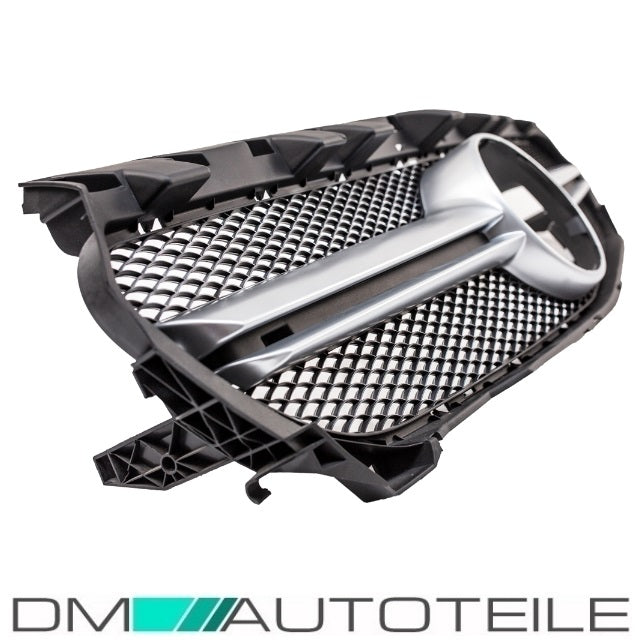 Sport Kühlergrill Schwarz Silber Wabendesign passt für Mercedes CLA W117 außer AMG 45 Bj 14-16