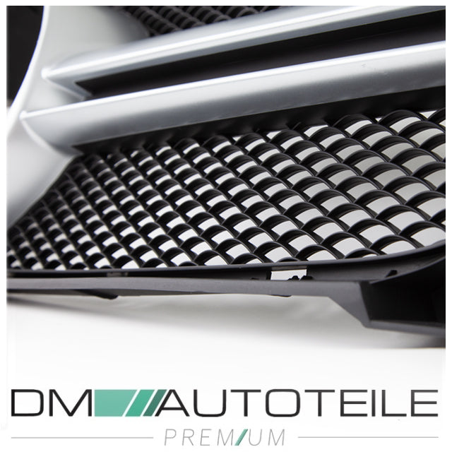 Sport Kühlergrill Schwarz Silber Wabendesign passt für Mercedes CLA W117 außer AMG 45 Bj 14-16