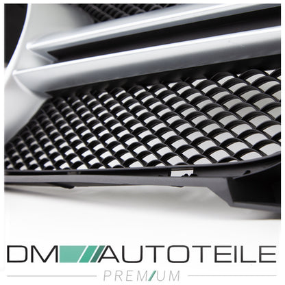 Sport Kühlergrill Schwarz Silber Wabendesign passt für Mercedes CLA W117 außer AMG 45 Bj 14-16