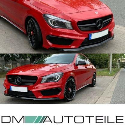 Set Kühlergrill Schwarz Glanz +Stern lackiert passt für Mercedes W117 CLA auch AMG 45 Bj 13-16