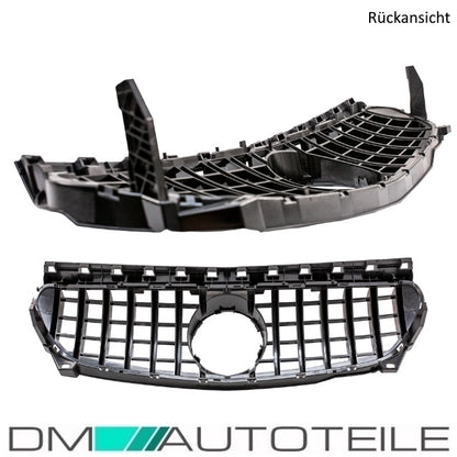 Sport-Kühlergrill für Panamericana GT Schwarz glanz passt für Mercedes W117 CLA ab 2013-2016 auch A45 AMG