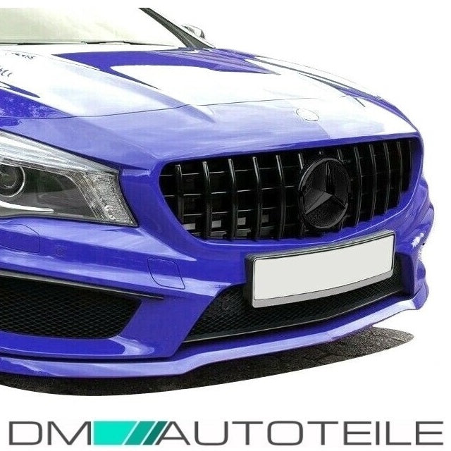 Set Sport-Kühlergrill für Panamericana GT schwarz glanz + Stern lackiert passt für Mercedes W117 CLA Bj 13-16 auch A45