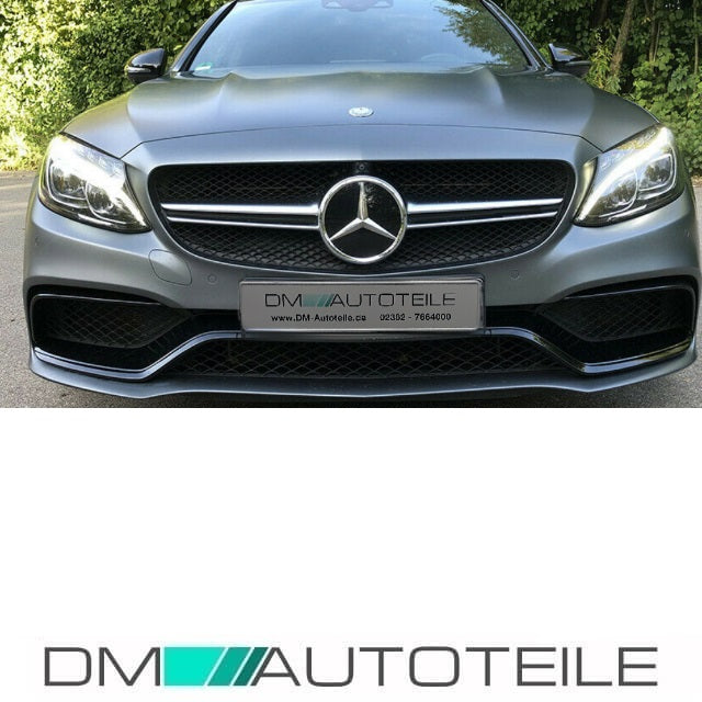 Set Kühlergrill Silber +Stern passt für Mercedes W205 C-Klasse nicht C63 AMG +Kamera 14-18