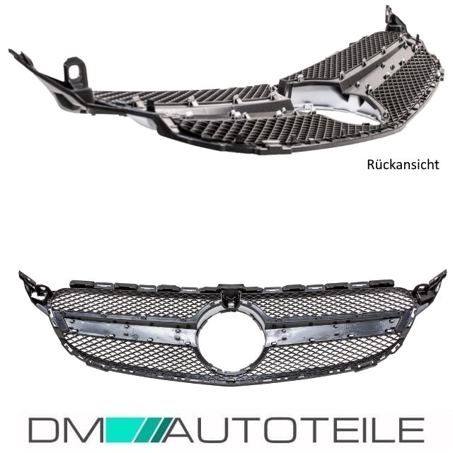 Set Kühlergrill Silber +Stern passt für Mercedes W205 C-Klasse nicht C63 AMG +Kamera 14-18