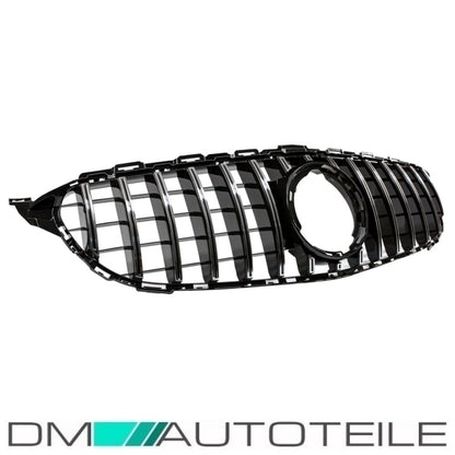 Set Sport-Kühlergrill für Panamericana GT Schwarz Chrom +Stern passt für Mercedes C-Klasse W205 S205 Mopf ab 2018