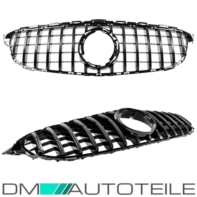 Sport-Panamericana Kühlergrill Schwarz Glanz passt für Mercedes C-Klasse W205 S205 Mopf ab 2018