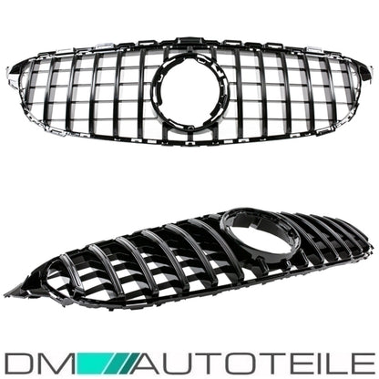 Sport-Panamericana Kühlergrill Schwarz Glanz passt für Mercedes C-Klasse W205 S205 Mopf ab 2018