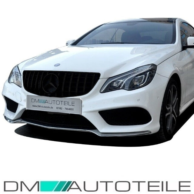 Set Sport-Kühlergrill für Panamericana GT Schwarz Glanz +Stern lackiert passend für Mercedes E C207 A207 Mopf 13-17