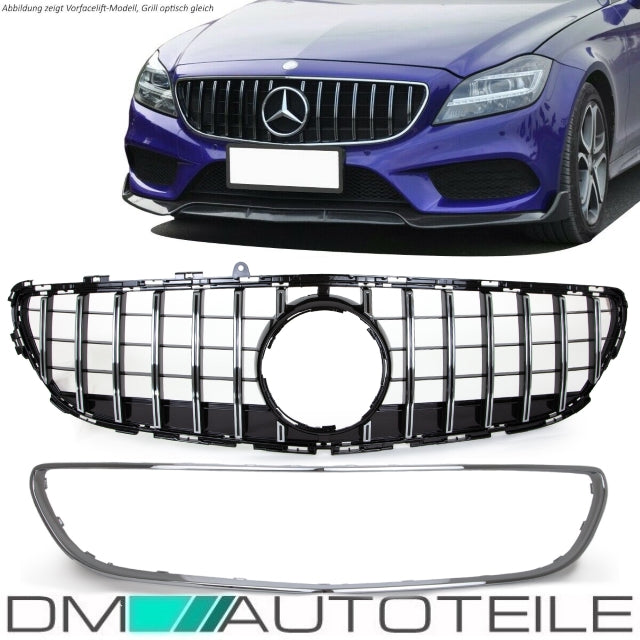 Sport-Kühlergrill für Panamericana GT chrom passt für Mercedes W218 CLS Bj 2015-2017 ohne Kamera