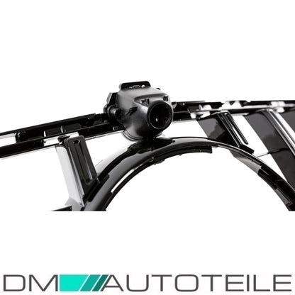 Set Sport-Kühlergrill für Panamericana GT Schwarz Chrom +Stern passt für Mercedes W218 CLS + Kamera 14-18