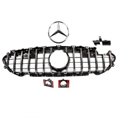 Set Sport-Kühlergrill für Panamericana GT Chrom +Stern passt für Mercedes C257 CLS Bj ab 2018 auch Kamera