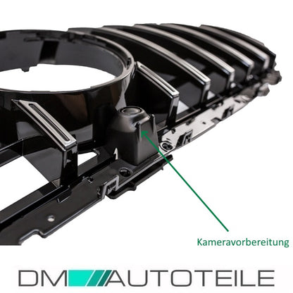Set Sport-Kühlergrill für Panamericana GT Chrom +Stern passt für Mercedes C257 CLS Bj ab 2018 auch Kamera