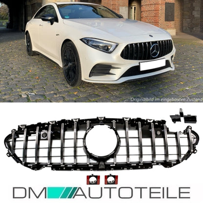 Set Sport-Kühlergrill für Panamericana GT Chrom +Stern passt für Mercedes C257 CLS Bj ab 2018 auch Kamera