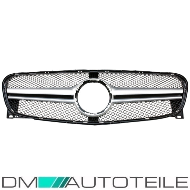 Sport Kühlergrill Silber Alu Matt passt für Mercedes GLA X156 ab 13-16 nicht AMG