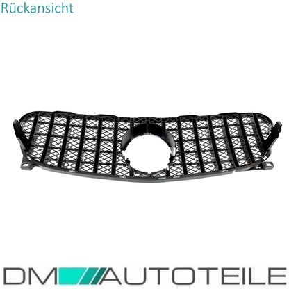 Sport-Kühlergrill für Panamericana GT Schwarz Glanz +Stern lackiert passt für Mercedes GLA X156 Bj 14-16