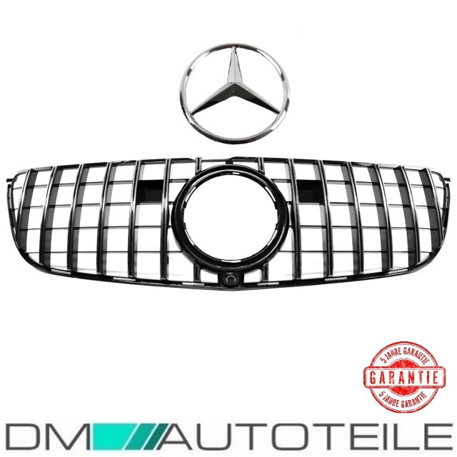 Set Sport-Kühlergrill für Panamericana GT Chrom +Stern passt für Mercedes GLS X166 Mopf +Kamera