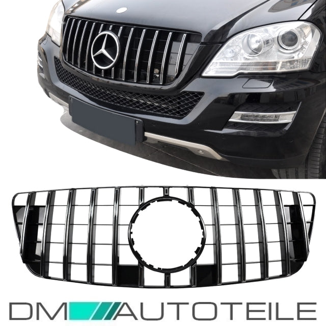 Set Sport-Panamericana Kühlergrill Chrom +Stern passt für Mercedes ML W164 09-11 Facelift
