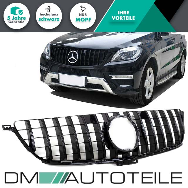 Facelift Sport-Kühlergrill für Panamericana GT Schwarz glanz passt für Mercedes ML-Klasse W166 Bj 11-14