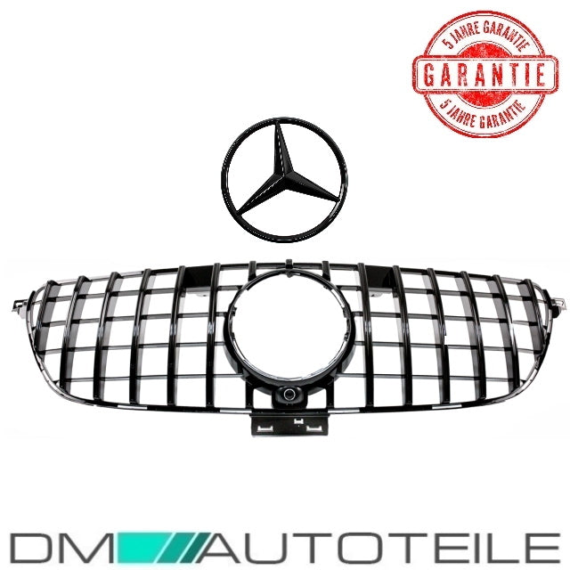 Set Sport-Kühlergrill für Panamericana GT Schwarz glänzend +Stern passt für Mercedes GLE C292 Coupe ab 15-19
