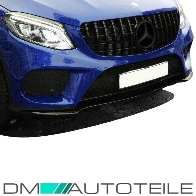 Set Sport-Kühlergrill für Panamericana GT Schwarz glänzend +Stern passt für Mercedes GLE C292 Coupe ab 15-19