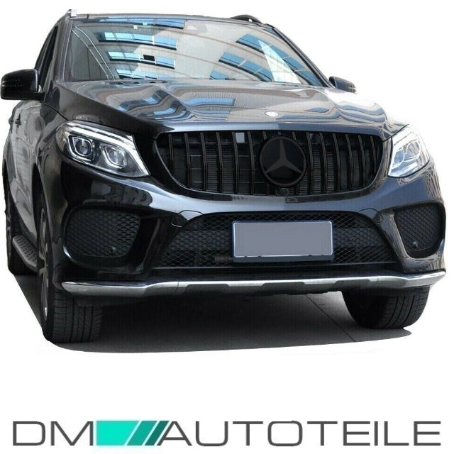 Sport-Kühlergrill für Panamericana GT Schwarz glanz für Kamera +Stern  passt für Mercedes M-Klasse W166 GLE Bj ab 2015