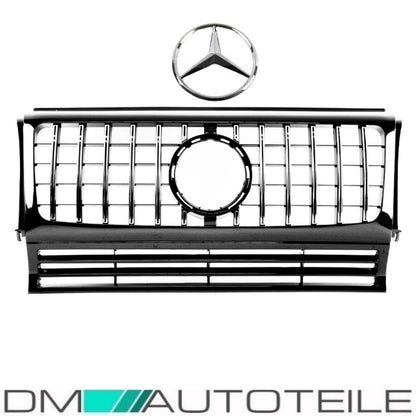 Set Sport-Kühlergrill für Panamericana GT chrom +Stern passt für Mercedes G-Klasse W463 Bj 1990-2018