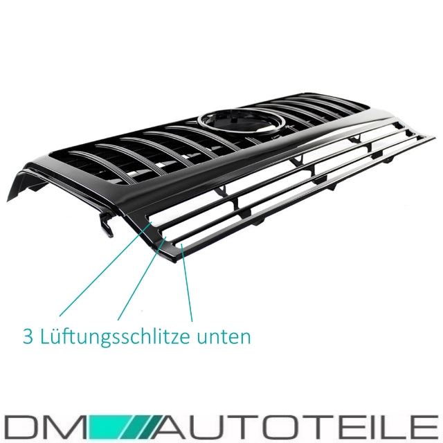 Sport-Kühlergrill für Panamericana GT Schwarz glanz passt für Mercedes G-Klasse W463 Bj 1990-2018
