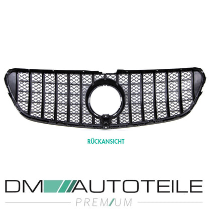 Sport-Kühlergrill für Panamericana GT Schwarz Glanz für Kamera passt für Mercedes V-Klasse W447 Bj ab 2014