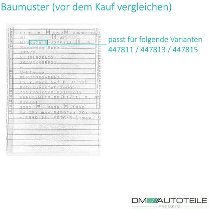 Sport-Kühlergrill für Panamericana GT Schwarz Glanz für Kamera passt für Mercedes V-Klasse W447 Bj ab 2014