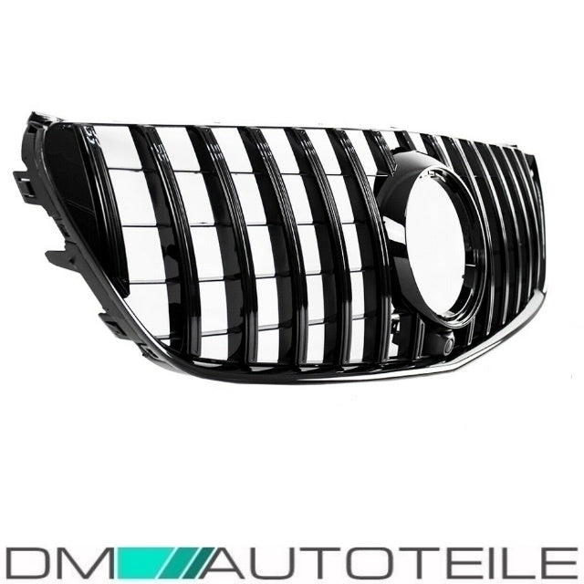 Set Sport-Kühlergrill für Panamericana GT Schwarz Glanz +Stern lackiert  für Kamera passt für Mercedes V-Klasse W447 Bj ab 2014