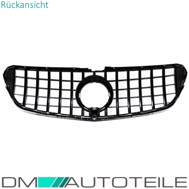 Set Sport-Kühlergrill für Panamericana GT Schwarz Glanz +Stern lackiert  für Kamera passt für Mercedes V-Klasse W447 Bj ab 2014