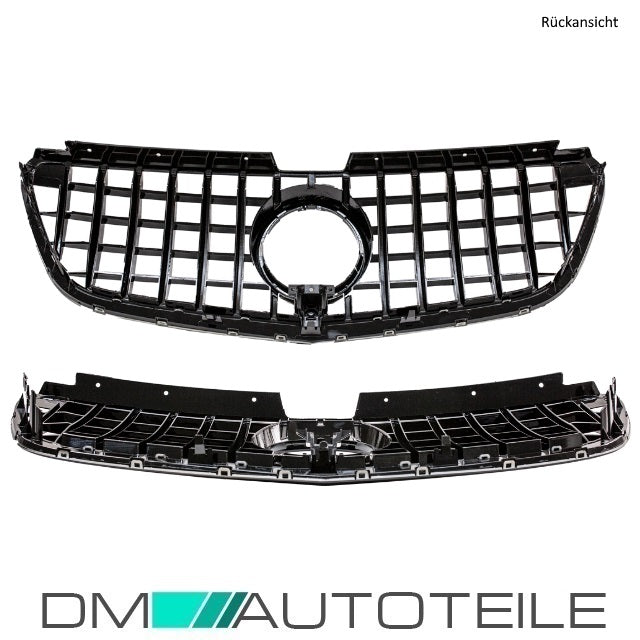 Kühlergrill für Panamericana GT Schwarz glanz für Mercedes Vito W447 + Kamera 14-19