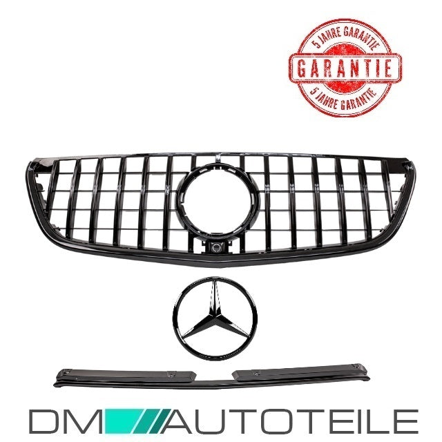 Sport-Kühlergrill für Panamericana GT Schwarz + Stern passt für Mercedes Vito W447 ab 2014-2019