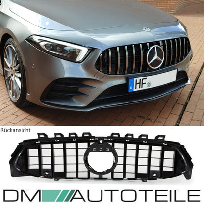 GT Sport- Panamericana Kühlergrill Schwarz Chrom passt für Mercedes CLA W118 ab 2019 für PDC + Kamera
