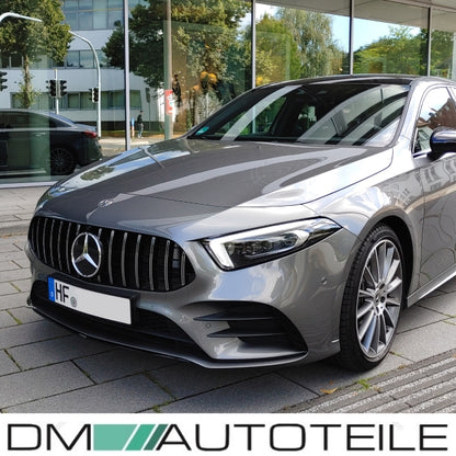 GT Sport- Panamericana Kühlergrill Schwarz Chrom passt für Mercedes CLA W118 ab 2019 für PDC + Kamera