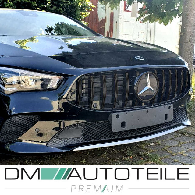 GT Sport- Panamericana Kühlergrill Schwarz glanz passt für Mercedes CLA W118 ab 2019 für PDC ohne Kamera