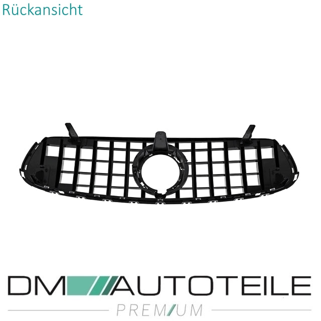 Sport Kühlergrill für Panamericana GT Schwarz Chrom passt für Mercedes GLC X253 Facelift nur AMG Line Bj ab 2019 aus ABS