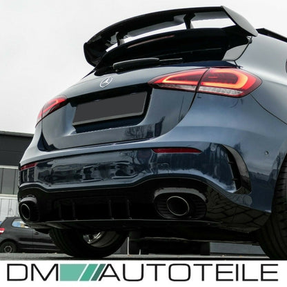 Sport Auspuffblenden SET 1-Rohr schwarz lackiert passt für Mercedes A-Klasse W177 nicht A35 AMG