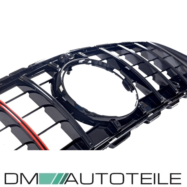 Evo Kühlergrill für Panamericana GT Schwarz Rot + Carbon passt für Mercedes C-Klasse S206 W206 ab 2021