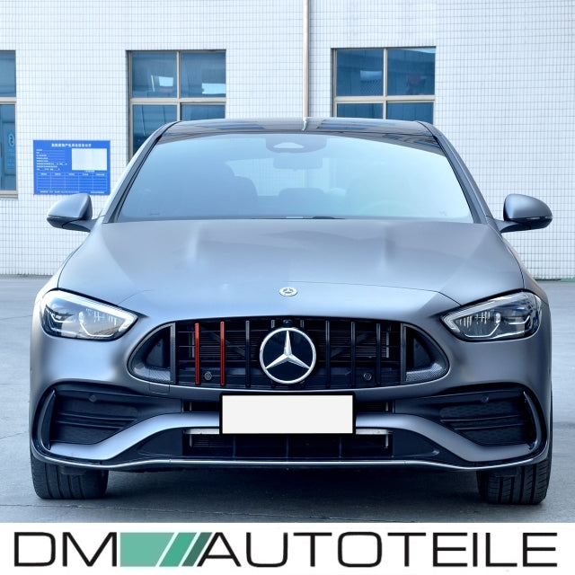 Evo Kühlergrill für Panamericana GT Schwarz Rot + Carbon passt für Mercedes C-Klasse S206 W206 ab 2021