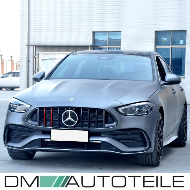 Evo Kühlergrill für Panamericana GT Schwarz Rot + Carbon passt für Mercedes C-Klasse S206 W206 ab 2021