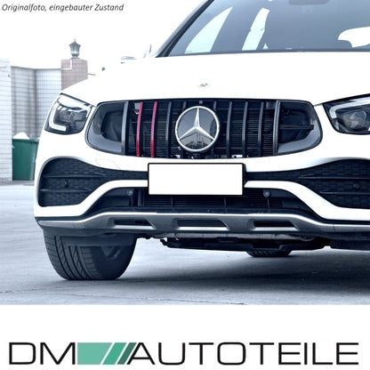 Evo Kühlergrill für Panamericana GT Schwarz Rot + Carbon passt für Mercedes GLC X253 ab 2019