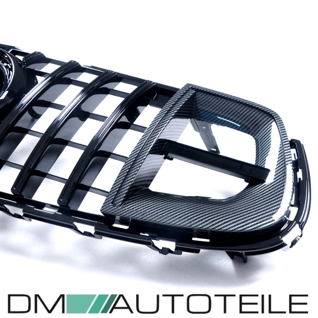Evo Kühlergrill für Panamericana GT Schwarz Rot + Carbon passt für Mercedes GLC X253 ab 2019