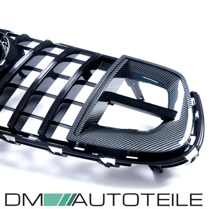 Evo Kühlergrill für Panamericana GT Schwarz Rot + Carbon passt für Mercedes GLC X253 ab 2019