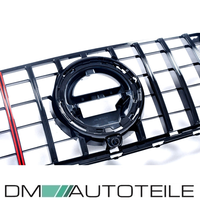 Evo Kühlergrill für Panamericana GT Schwarz Rot + Carbon passt für Mercedes GLC X253 ab 2019