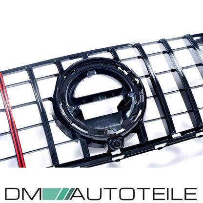 Evo Kühlergrill für Panamericana GT Schwarz Rot + Carbon passt für Mercedes GLC X253 ab 2019