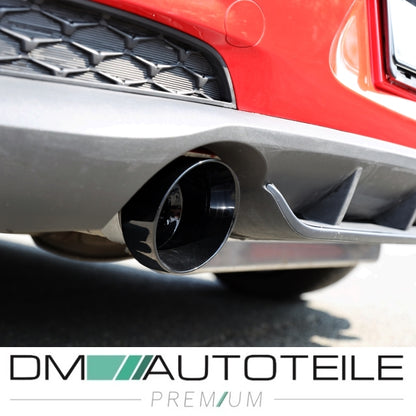 DM Exklusive Design Set Edelstahl hochglanz schwarz Auspuffblende Ø 114mm+ Verbinder passt für Hyundai I30 N+ABE