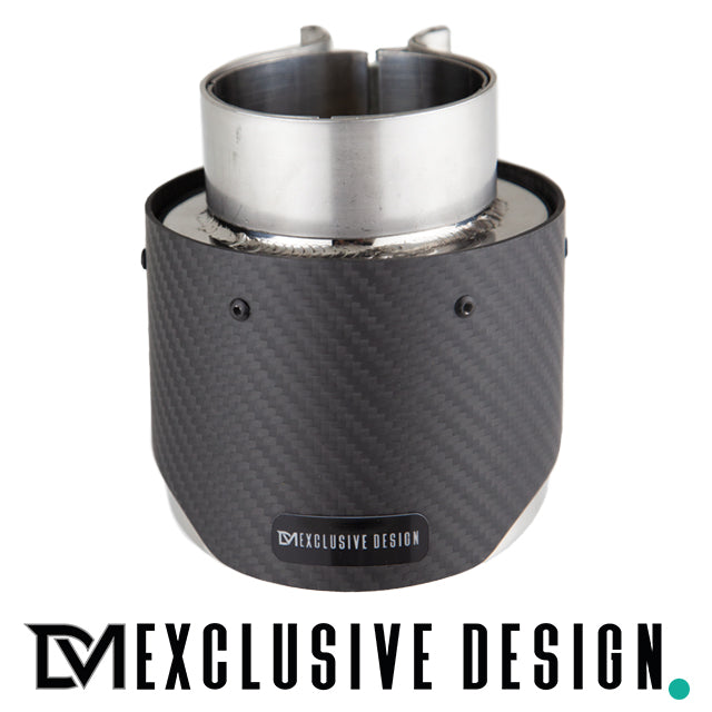 DM Exklusive Design Performance Set Carbon Design Auspuffblende Ø 114mm+ Verbinder passt für Hyundai I30 N+ABE