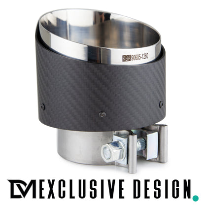 DM Exklusive Design Performance Set Carbon Design Auspuffblende Ø 114mm+ Verbinder passt für Hyundai I30 N+ABE