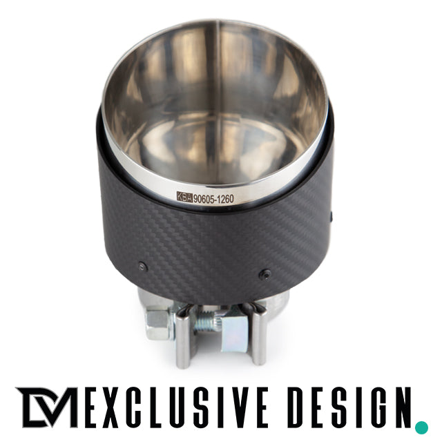 DM Exklusive Design Performance Set Carbon Design Auspuffblende Ø 114mm+ Verbinder passt für Hyundai I30 N+ABE